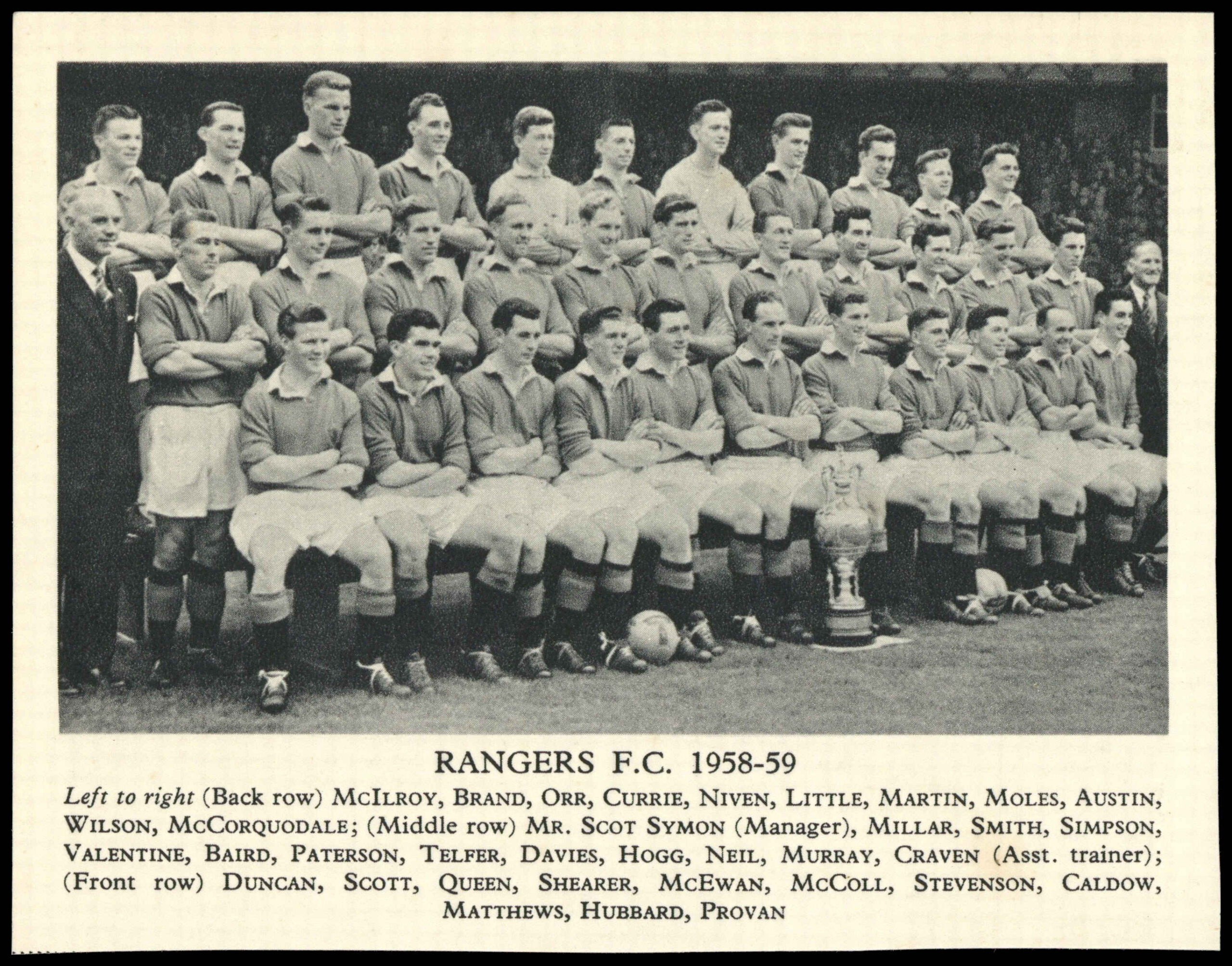 Fleetway - 'Football Teams 1958-59 (Lion)' (1958) - Rangers Fleetway - 'Football Teams 1958-59 (Lion)' (1958) - Rangers