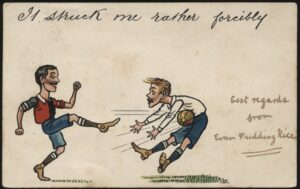 Davidson Bros - 'It struck me rather forcibly Comic Football Postcard' (1903) - Postmarked Dolgeall 30-Nov-1903