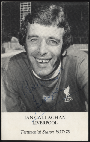 Real Photo - 'Ian Callaghan Liverpool Testimonial Season' (1977) - Signed Photo