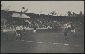 Stockholm Olympics - 'Football Gold Medal Match England v Denmark' (1912) - Unused Postcard Stockholm Olympics - 'Football Gold Medal Match England v Denmark' (1912) - Unused Postcard