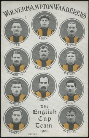 Real Photo - 'Wolverhampton Wanderers English Cup Team' (1908) - Unused Postcard