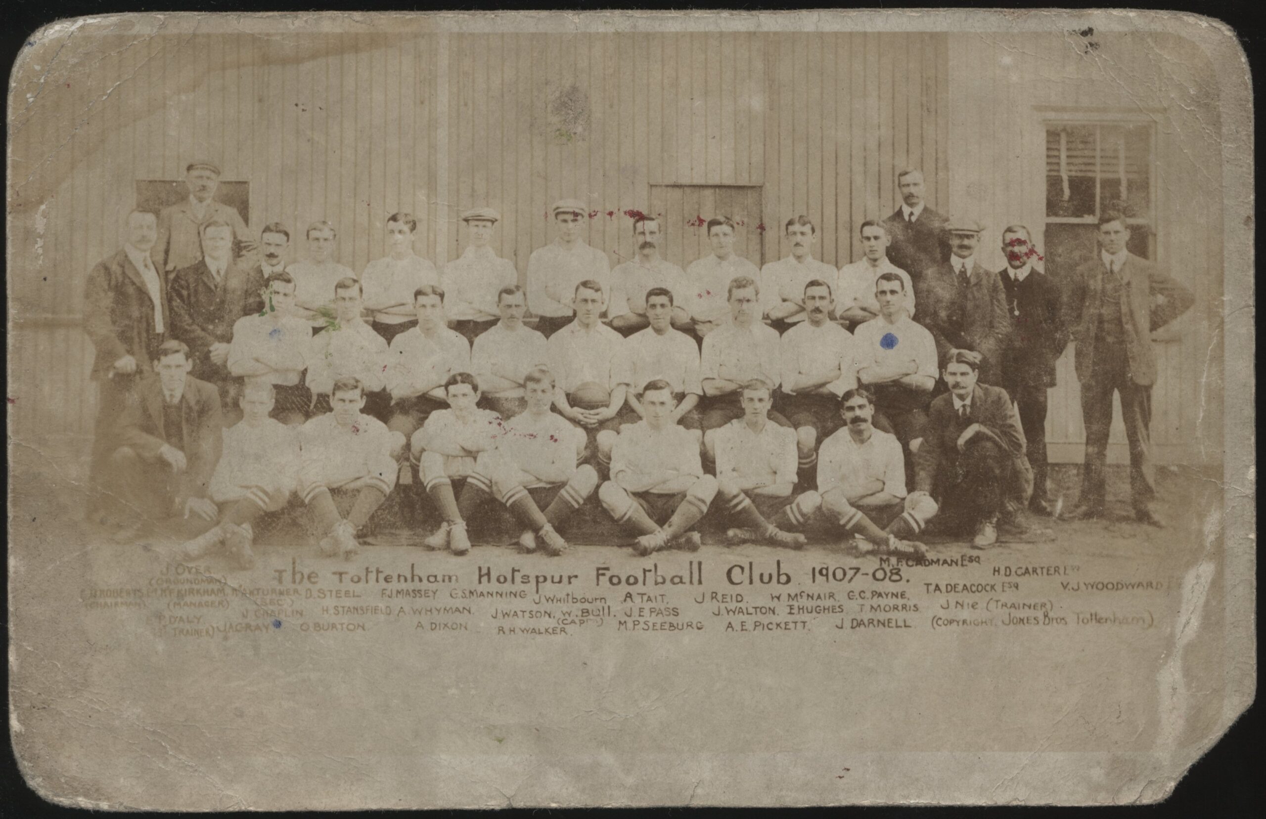 Real Photo - 'Tottenham Hotspur FC 1907-08 Team Photo' (1907) - Unused Postcard Real Photo - 'Tottenham Hotspur FC 1907-08 Team Photo' (1907) - Unused Postcard