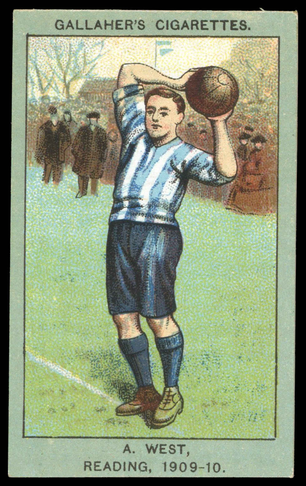 Gallaher - 'Association Football Club Colours (Grey)' - A. West (Reading) (1910) Gallaher - 'Association Football Club Colours (Grey)' - A. West (Reading) (1910)
