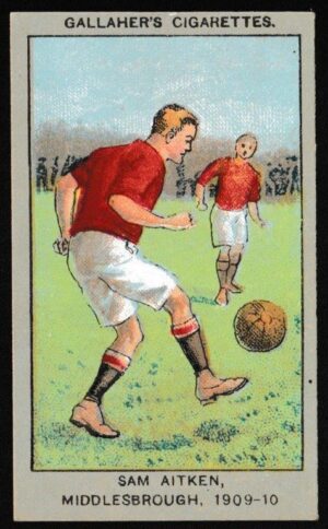 Gallaher - 'Association Football Club Colours' (1910) - Sam Aitken (Middlesbrough)