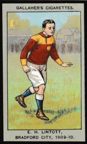 Gallaher - 'Association Football Club Colours' (1910) - E.H. Lintott (Bradford City) Gallaher - 'Association Football Club Colours' (1910) - E.H. Lintott (Bradford City)