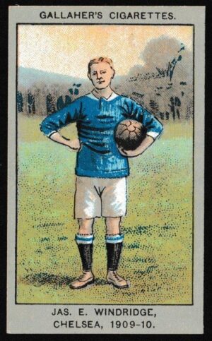 Gallaher - 'Association Football Club Colours' (1910) - Jas. E. Windridge (Chelsea) Gallaher - 'Association Football Club Colours' (1910) - Jas. E. Windridge (Chelsea)