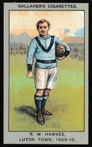 Gallaher - 'Association Football Club Colours' (1910) - R.M. Hawkes (Luton Town) Gallaher - 'Association Football Club Colours' (1910) - R.M. Hawkes (Luton Town)