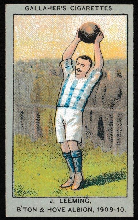 Gallaher - 'Association Football Club Colours' (1910) - J. Leeming (Brighton) Gallaher - 'Association Football Club Colours' (1910) - J. Leeming (Brighton)