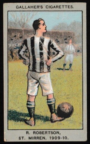 Gallaher - 'Association Football Club Colours' (1910) - R. Robertson (St. Mirren) Gallaher - 'Association Football Club Colours' (1910) - R. Robertson (St. Mirren)