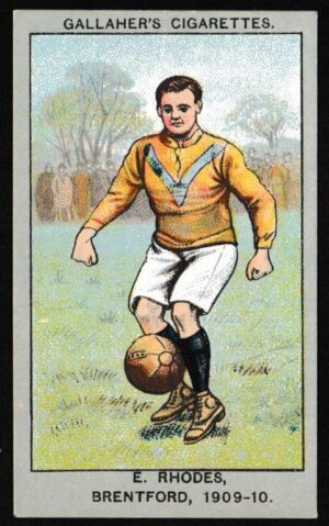 Gallaher - 'Association Football Club Colours' (1910) - E. Rhodes (Brentford)
