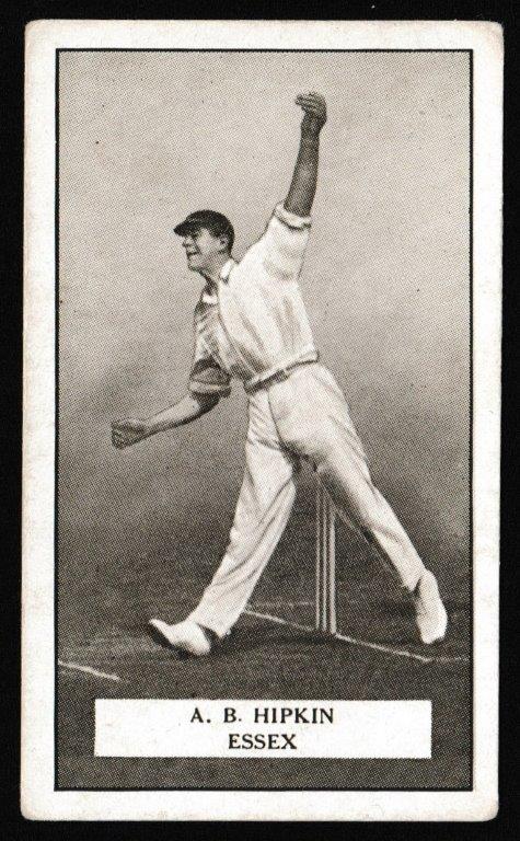 Gallaher - 'Famous Cricketers' (1926) - A.B. Hipkin (Essex) Gallaher - 'Famous Cricketers' (1926) - A.B. Hipkin (Essex)