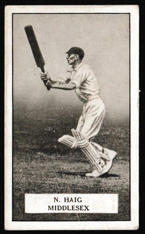 Gallaher - 'Famous Cricketers' (1926) - N. Haig (Middlesex) Gallaher - 'Famous Cricketers' (1926) - N. Haig (Middlesex)