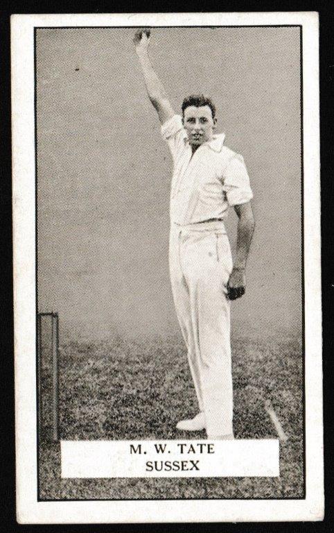 Gallaher - 'Famous Cricketers' (1926) - M.W. Tate (Sussex) Gallaher - 'Famous Cricketers' (1926) - M.W. Tate (Sussex)