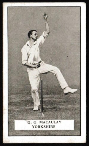 Gallaher - 'Famous Cricketers' (1926) - G.G. MaCauley (Yorkshire) Gallaher - 'Famous Cricketers' (1926) - G.G. MaCauley (Yorkshire)