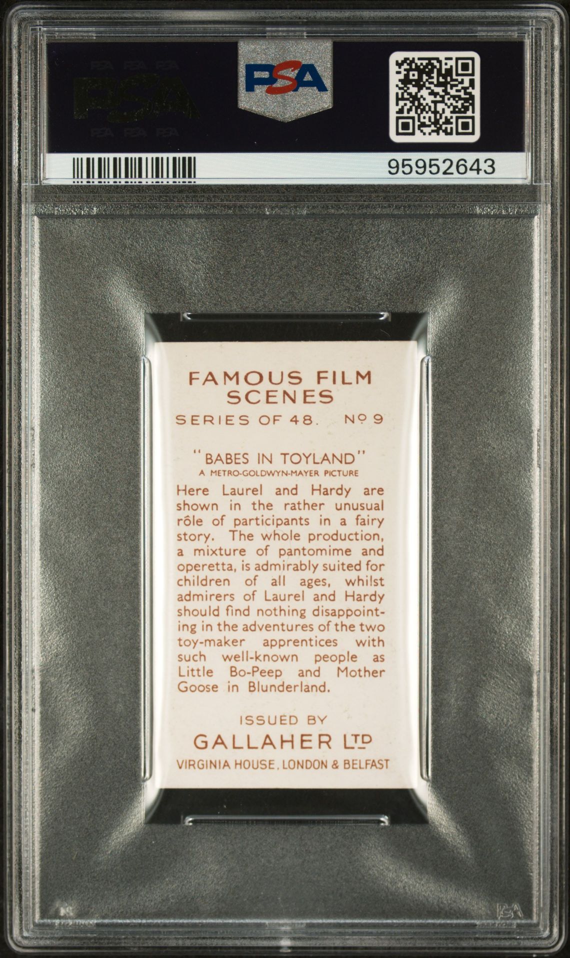 Gallaher - Famous Film Scenes - Laurel & Hardy/Babes in Toyland **PSA8** Gallaher - Famous Film Scenes - Laurel & Hardy/Babes in Toyland **PSA8**