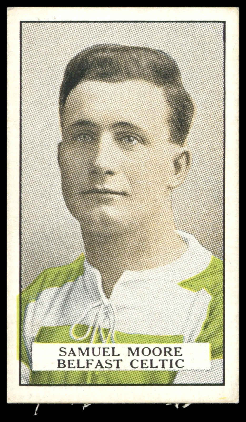 Gallaher - 'Famous Footballers (Brown)' (1926) - #46 - Samuel Moore (Belfast Celtic) Gallaher - 'Famous Footballers (Brown)' (1926) - #46 - Samuel Moore (Belfast Celtic)