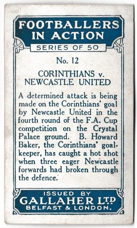 Gallaher - 'Footballers in Action' (1928) - Card #12 - Corinthians v Newcastle United Gallaher - 'Footballers in Action' (1928) - Card #12 - Corinthians v Newcastle United