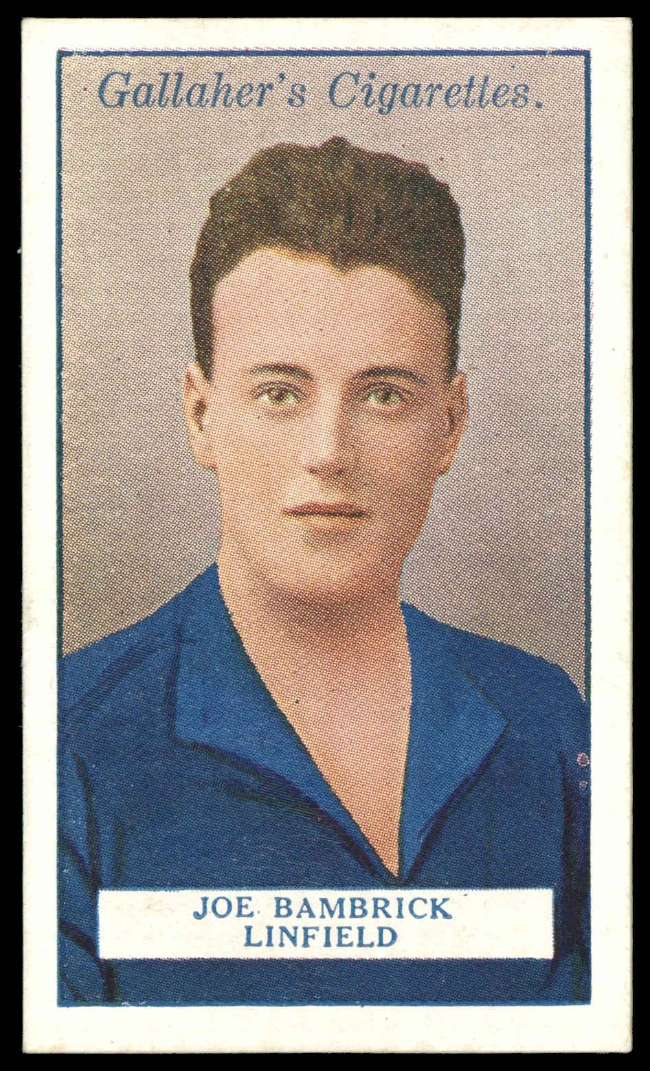Gallaher - 'Footballers (Red)' (1928) - J. Bambrick (Linfield) Gallaher - 'Footballers (Red)' (1928) - J. Bambrick (Linfield)
