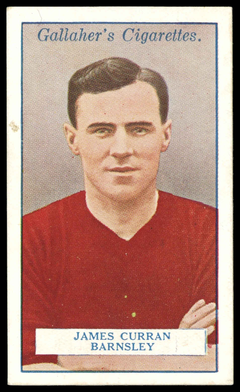 Gallaher - 'Footballers (Red)' (1928) - J. Curran (Barnsley) Gallaher - 'Footballers (Red)' (1928) - J. Curran (Barnsley)