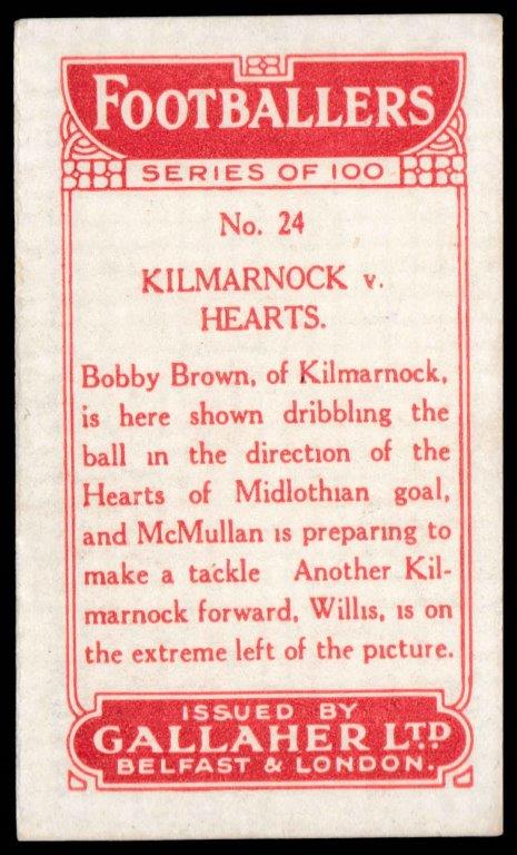 Gallaher - 'Footballers (Red)' (1928) - Kilnarnock v Hearts Gallaher - 'Footballers (Red)' (1928) - Kilnarnock v Hearts