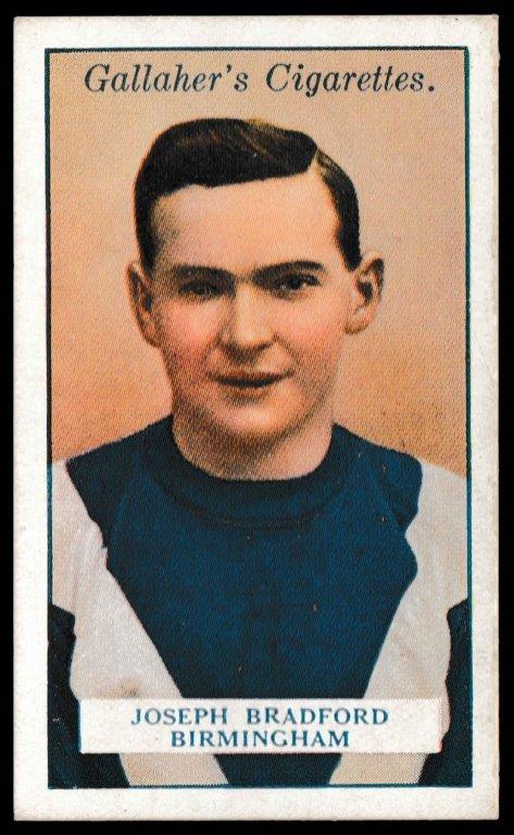Gallaher - 'Footballers (Red)' (1928) - J. Bradford (Birmingham City) Gallaher - 'Footballers (Red)' (1928) - J. Bradford (Birmingham City)