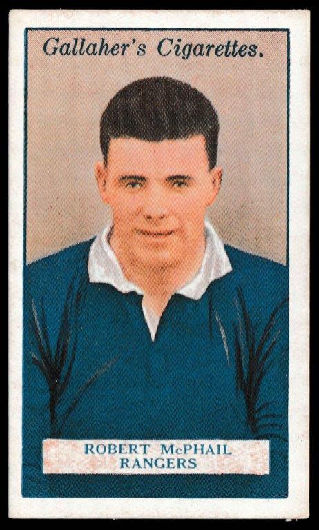 Gallaher - 'Footballers (Red)' (1928) - R. McPhail (Glasgow Rangers) Gallaher - 'Footballers (Red)' (1928) - R. McPhail (Glasgow Rangers)