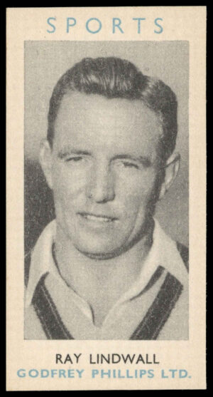 Godfrey Phillips - 'All Sports S4 (Cut)' - Ray Lindwall (1954) Godfrey Phillips - 'All Sports S4 (Cut)' - Ray Lindwall (1954)