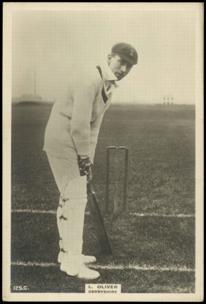 Phillips (Godfrey) - L. Oliver (Derbyshire) -  'Cricketers Cabinet Card'  - (1924)