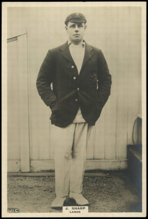 Phillips (Godfrey) - J. Sharp (Lancs) -  'Cricketers Cabinet Card'  - (1924)