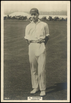 Phillips (Godfrey) - A. Shipman (Leicester) -  'Cricketers Cabinet Card'  - (1924)