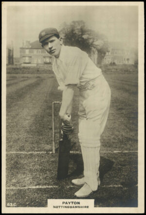 Phillips (Godfrey) - Payton (Nottinghamshire) -  'Cricketers Cabinet Card'  - (1924)