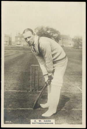 Phillips (Godfrey) - A.W. Carr (Nottinghamshire) -  'Cricketers Cabinet Card'  - (1924)
