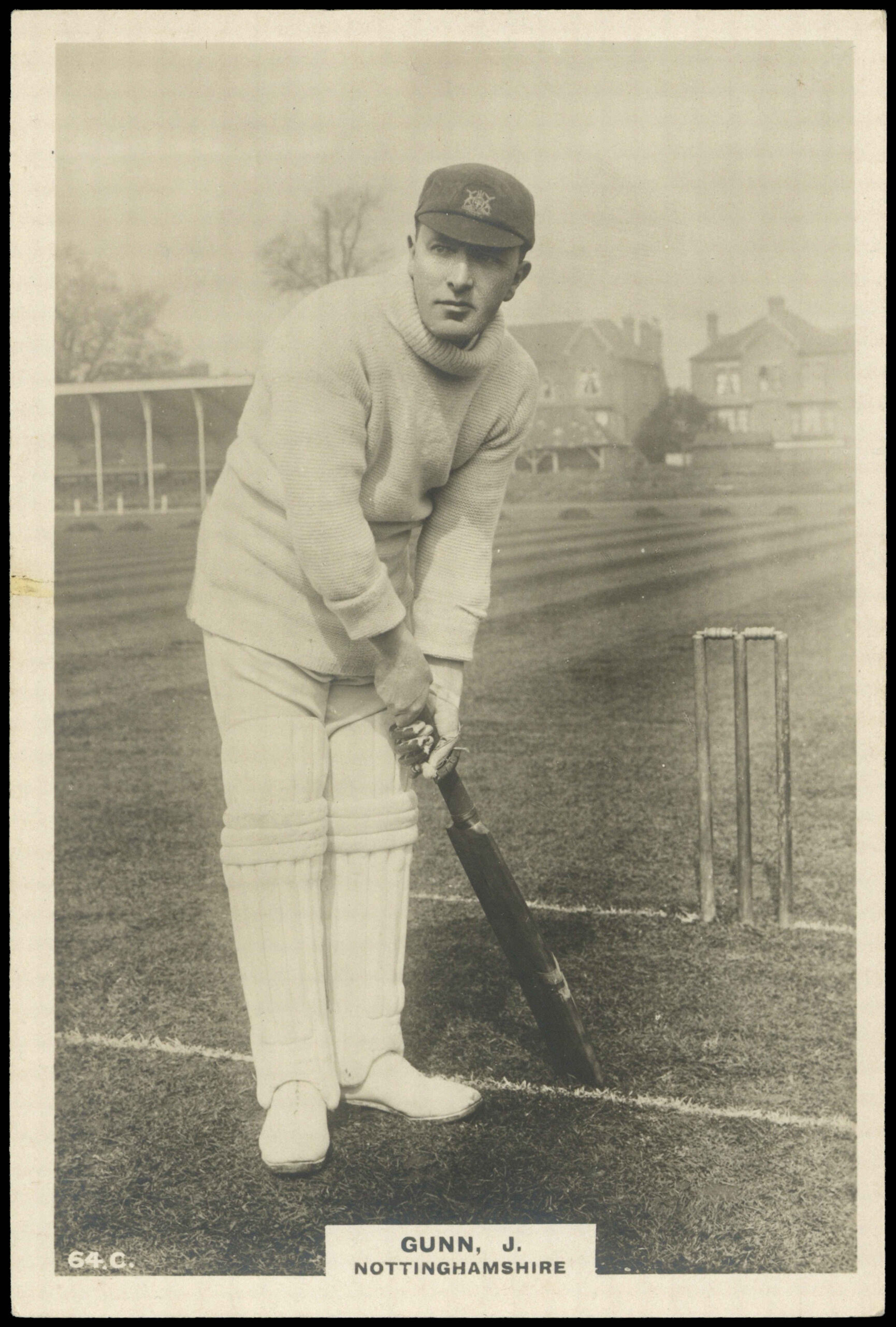 Phillips (Godfrey) - Gunn J. (Nottinghamshire) - 'Cricketers Cabinet Card' - (1924) Phillips (Godfrey) - Gunn J. (Nottinghamshire) - 'Cricketers Cabinet Card' - (1924)