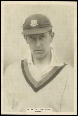 Phillips (Godfrey) - A.H.H. Gilligan (Sussex) -  'Cricketers Cabinet Card'  - (1924)