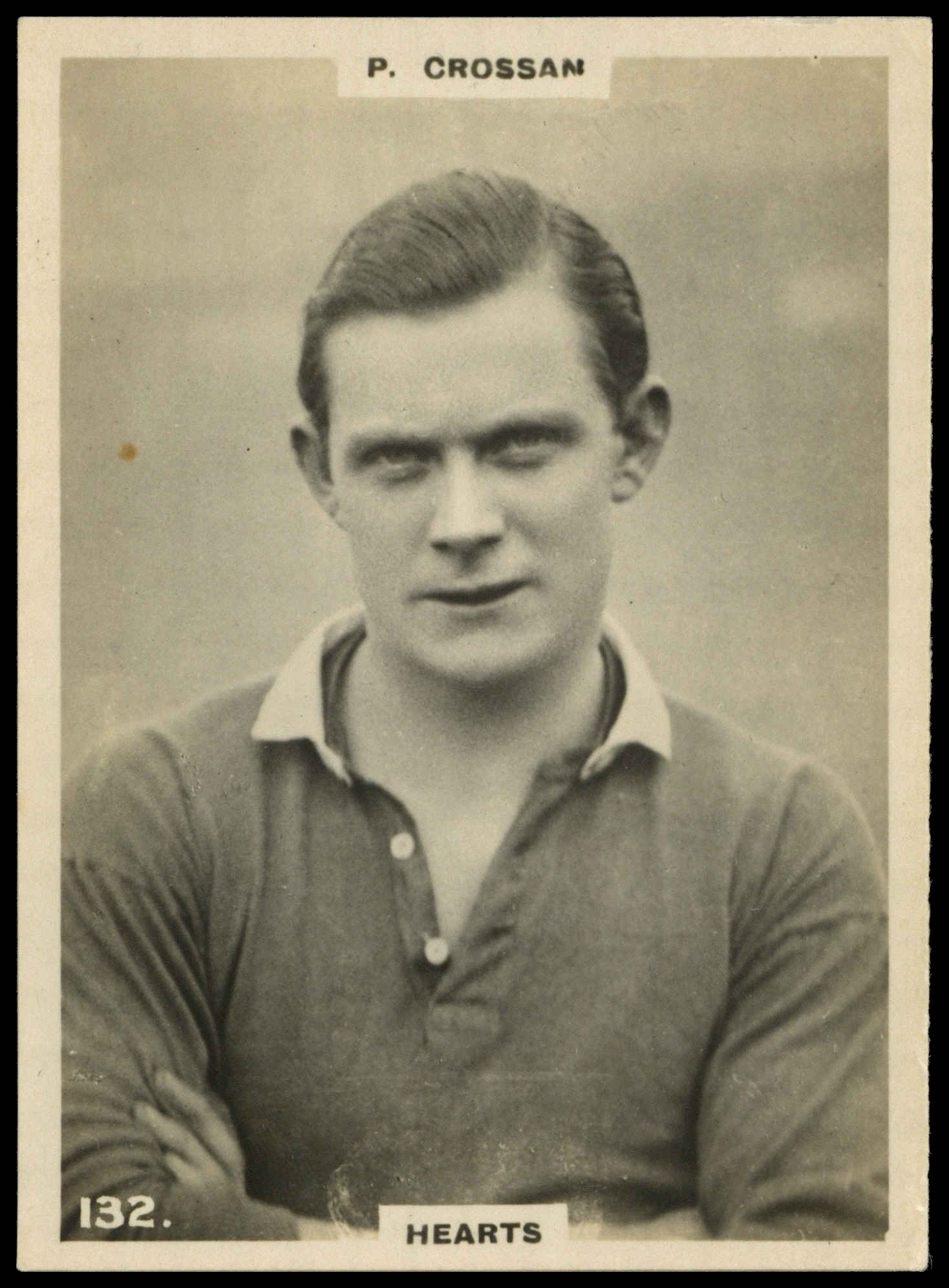 Phillips (Godfrey) - 'Footballers (Large Oval)' (1922) - P. Crossan (Hearts) Phillips (Godfrey) - 'Footballers (Large Oval)' (1922) - P. Crossan (Hearts)