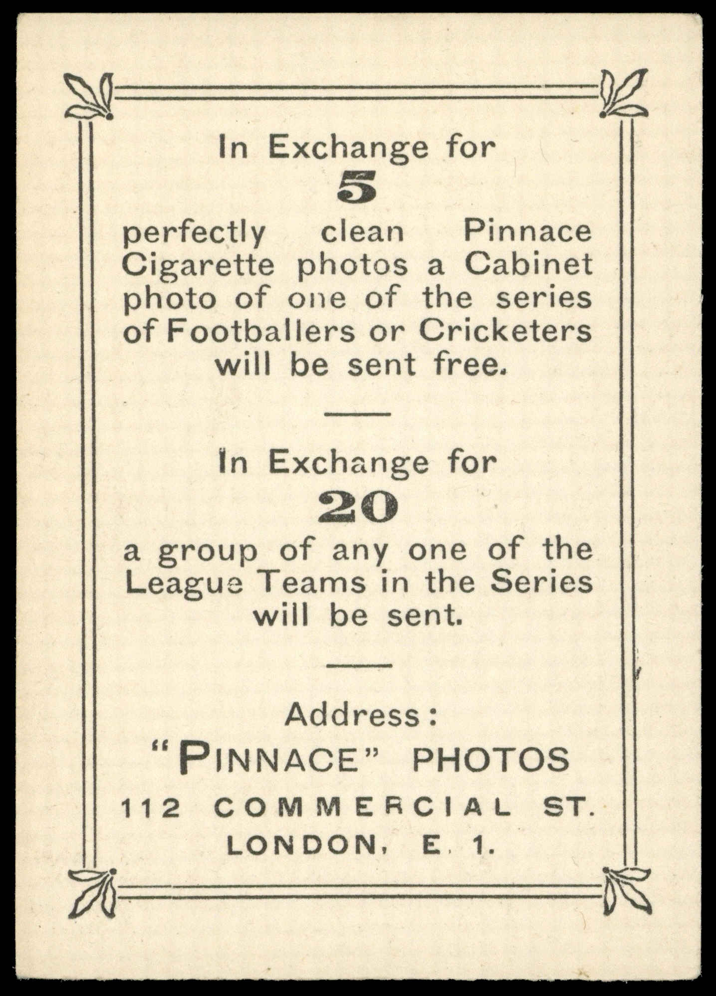Godfrey Phillips - 'Pinnace Footballers (Large)' (1922) - #1815 - A.L. Cox (Nunhead) Godfrey Phillips - 'Pinnace Footballers (Large)' (1922) - #1815 - A.L. Cox (Nunhead)