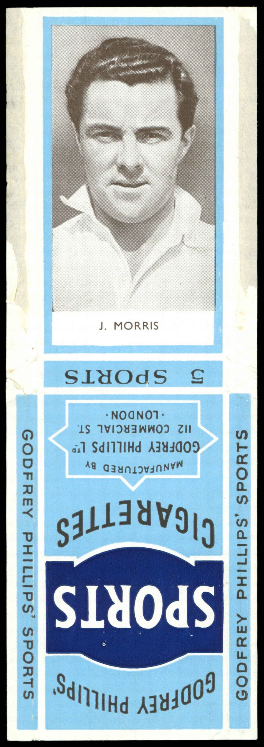 Godfrey Phillips - 'Sports Packages - Footballers S2' (1950) - J. Morris (Manchester United) Godfrey Phillips - 'Sports Packages - Footballers S2' (1950) - J. Morris (Manchester United)