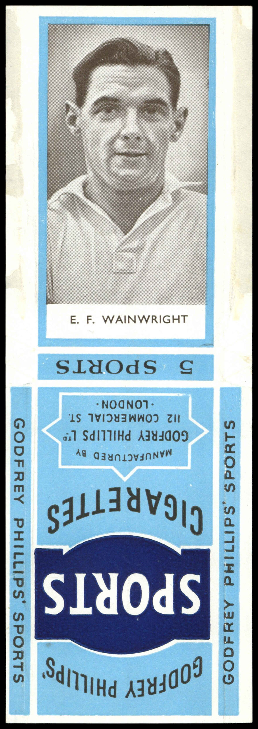 Godfrey Phillips - 'Sports Packages - Footballers S2' (1950) - E.F. Wainwright (Everton) Godfrey Phillips - 'Sports Packages - Footballers S2' (1950) - E.F. Wainwright (Everton)