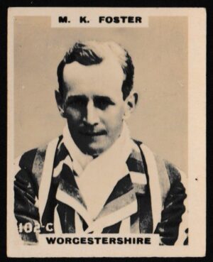Phillips (Godfrey) - M.K. Foster (Worcestershire) -'Cricketers Pinnace "K" Size' (1924)