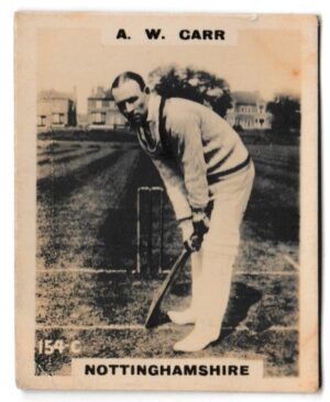 Phillips (Godfrey) - A.W. Carr (Nottinghamshire) -'Cricketers Pinnace "K" Size' (1924) Phillips (Godfrey) - A.W. Carr (Nottinghamshire) -'Cricketers Pinnace "K" Size' (1924)