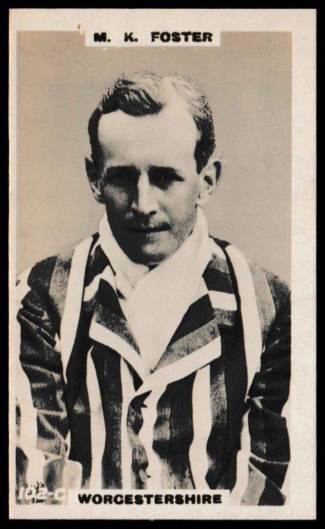 Phillips (Godfrey) - 'Cricketers (Brown) Card #102-C - M.K. Foster (Worcestershire) Phillips (Godfrey) - 'Cricketers (Brown) Card #102-C - M.K. Foster (Worcestershire)