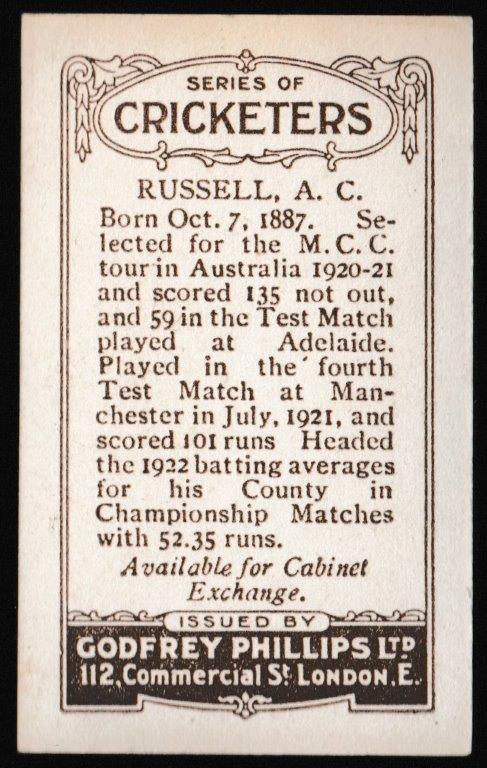 Phillips (Godfrey) - J.W.H.T. Douglas (Essex) - 'Cricketers (Brown)' (1924) Phillips (Godfrey) - J.W.H.T. Douglas (Essex) - 'Cricketers (Brown)' (1924)