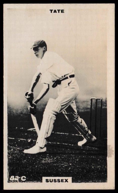 Phillips (Godfrey) - 'Cricketers (Brown) Card #82-C - Tate (Sussex) Phillips (Godfrey) - 'Cricketers (Brown) Card #82-C - Tate (Sussex)