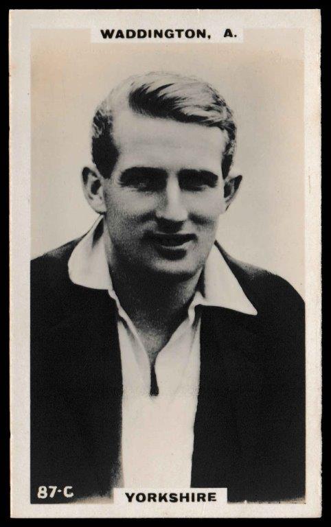 Phillips (Godfrey) - 'Cricketers (Brown) Card #87-C - A. Waddington (Yorkshire)