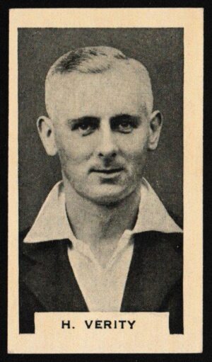 Phillips (Godfrey) - 'Test Cricketers 1932-1933' (1932) - Card #10 (BDV) - H. Verity (Yorkshire) Phillips (Godfrey) - 'Test Cricketers 1932-1933' (1932) - Card #10 (BDV) - H. Verity (Yorkshire)