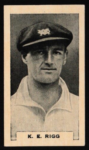 Phillips (Godfrey) - 'Test Cricketers 1932-1933' (1932) - Card #26 (BDV) - K.E. Rigg (Victoria)