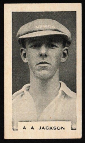 Phillips (Godfrey) - 'Test Cricketers 1932-1933' (1932) - Card #36 (BDV) - A.A. Jackson (Queensland)