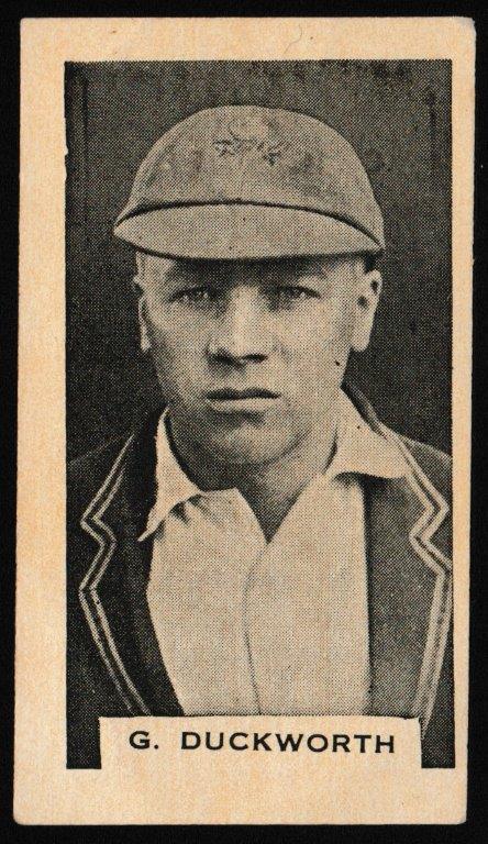 Phillips (Godfrey) - 'Test Cricketers 1932-1933' (1932) - Card #4 (BDV) - G. Duckworth (Lancashire) Phillips (Godfrey) - 'Test Cricketers 1932-1933' (1932) - Card #4 (BDV) - G. Duckworth (Lancashire)