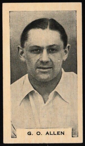 Phillips (Godfrey) - 'Test Cricketers 1932-1933' (1932) - Card #6 (BDV) - G.O. Allen (Middlesex)