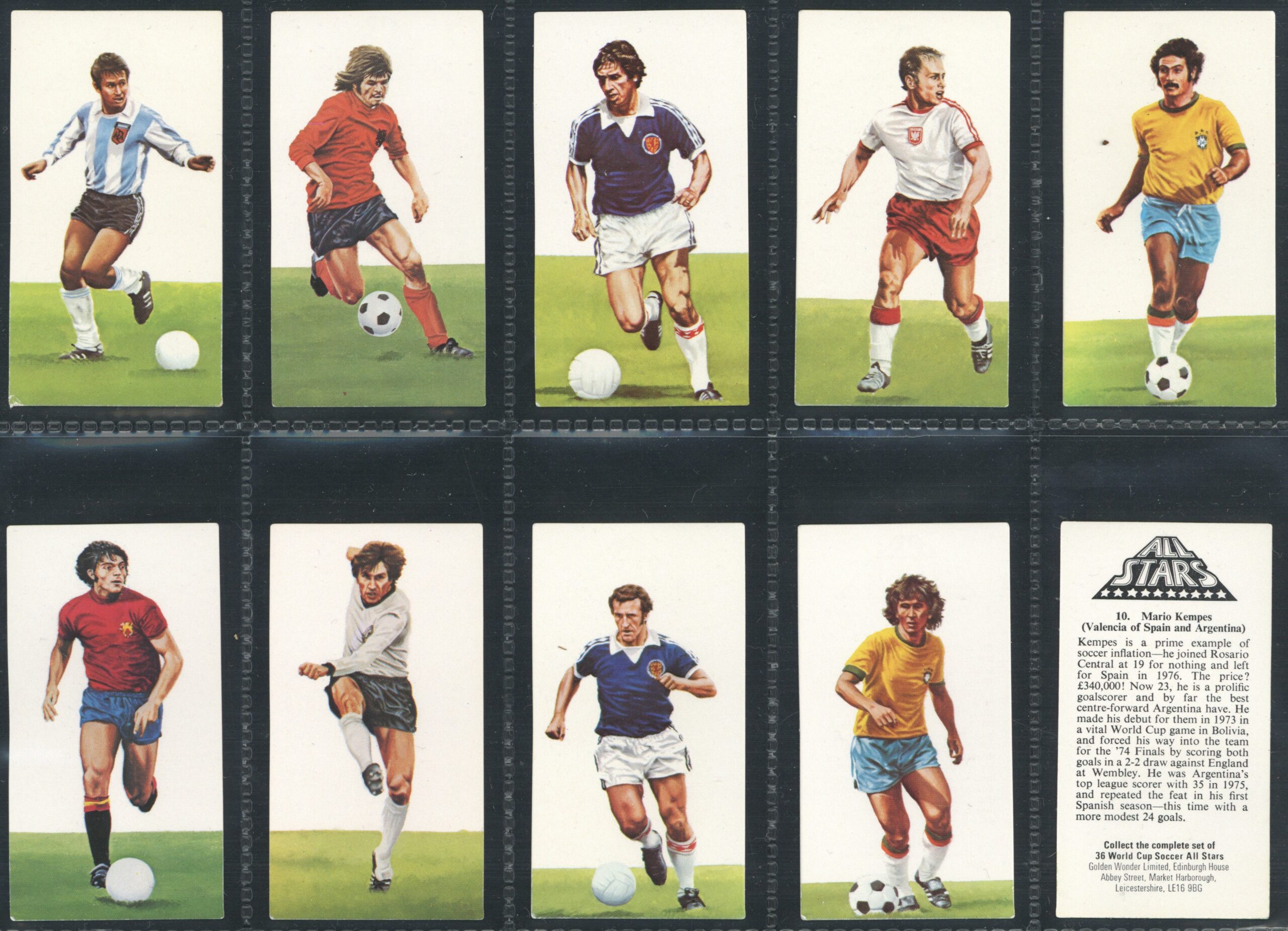 Golden Wonder - 'World Cup Soccer All Stars' (1978) - Complete Set (Dalglish, Zico, Kempes, Rivelino etc) Golden Wonder - 'World Cup Soccer All Stars' (1978) - Complete Set (Dalglish, Zico, Kempes, Rivelino etc)